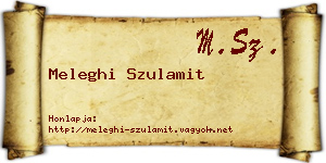 Meleghi Szulamit névjegykártya